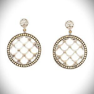JOHN HARDY Legends Naga Sterling Silver 18K Yellow Gold  Dangle Hoop Earrings